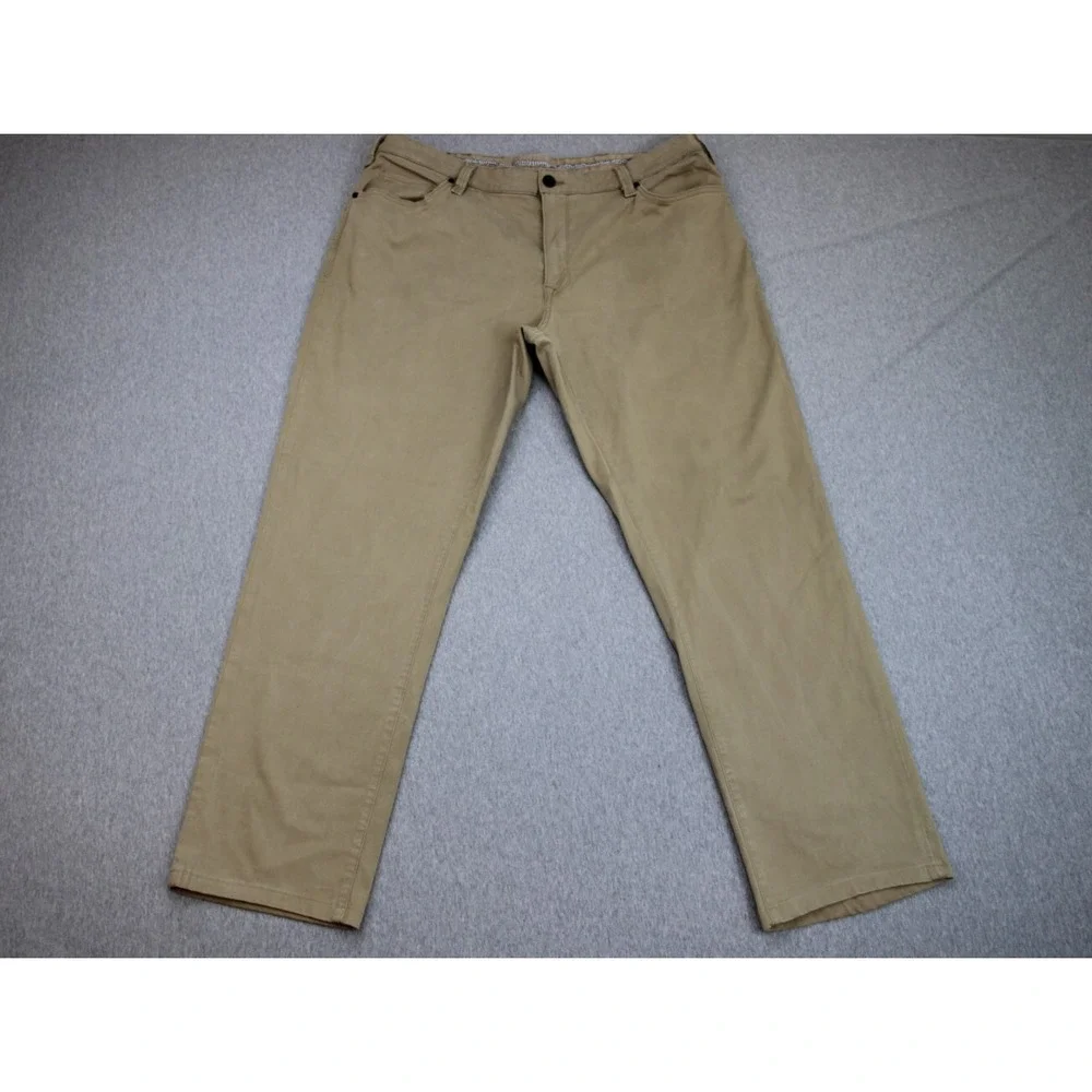 34 Heritage Pants Mens 40 X 30 Beige Denim Stretch Pockets Straight Leg